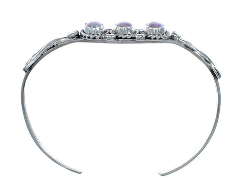 Pink Opal Sterling Silver Native American Cuff Bracelet JX128785
